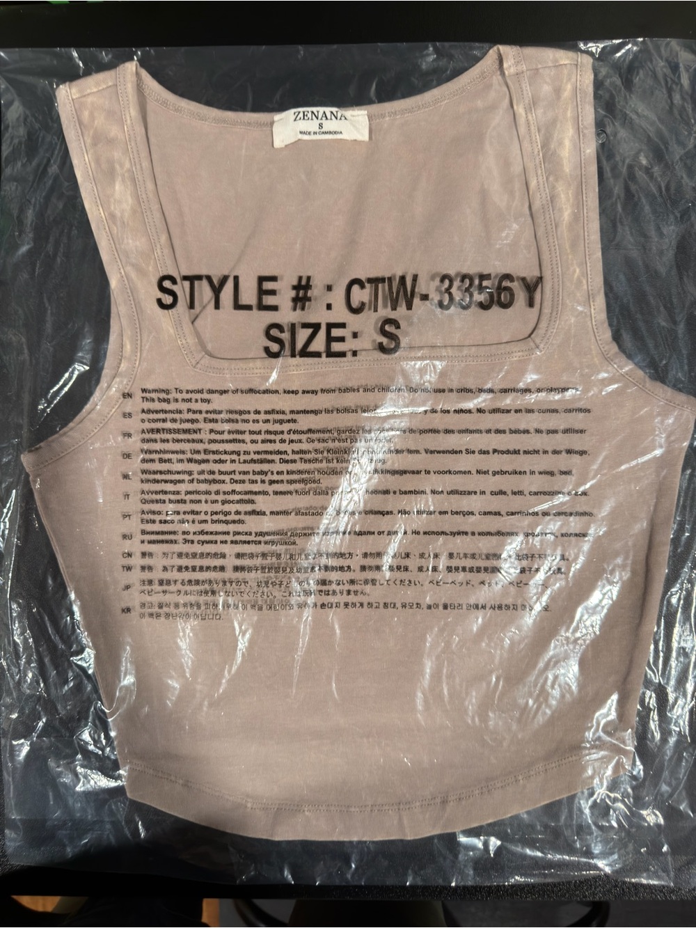 NWT Zenana Ash Mocha crop tank Multiple sizes